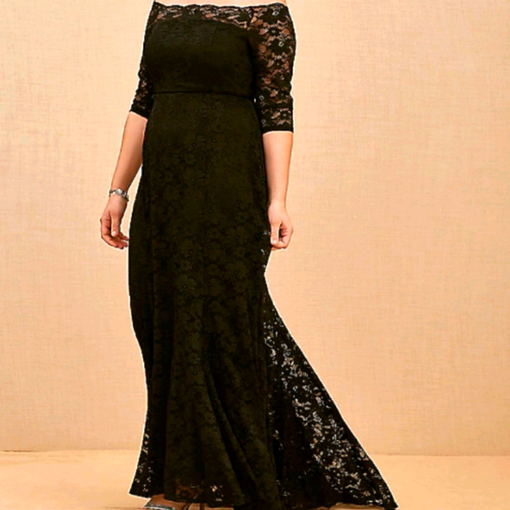 Off shoulder special occasion lace dress